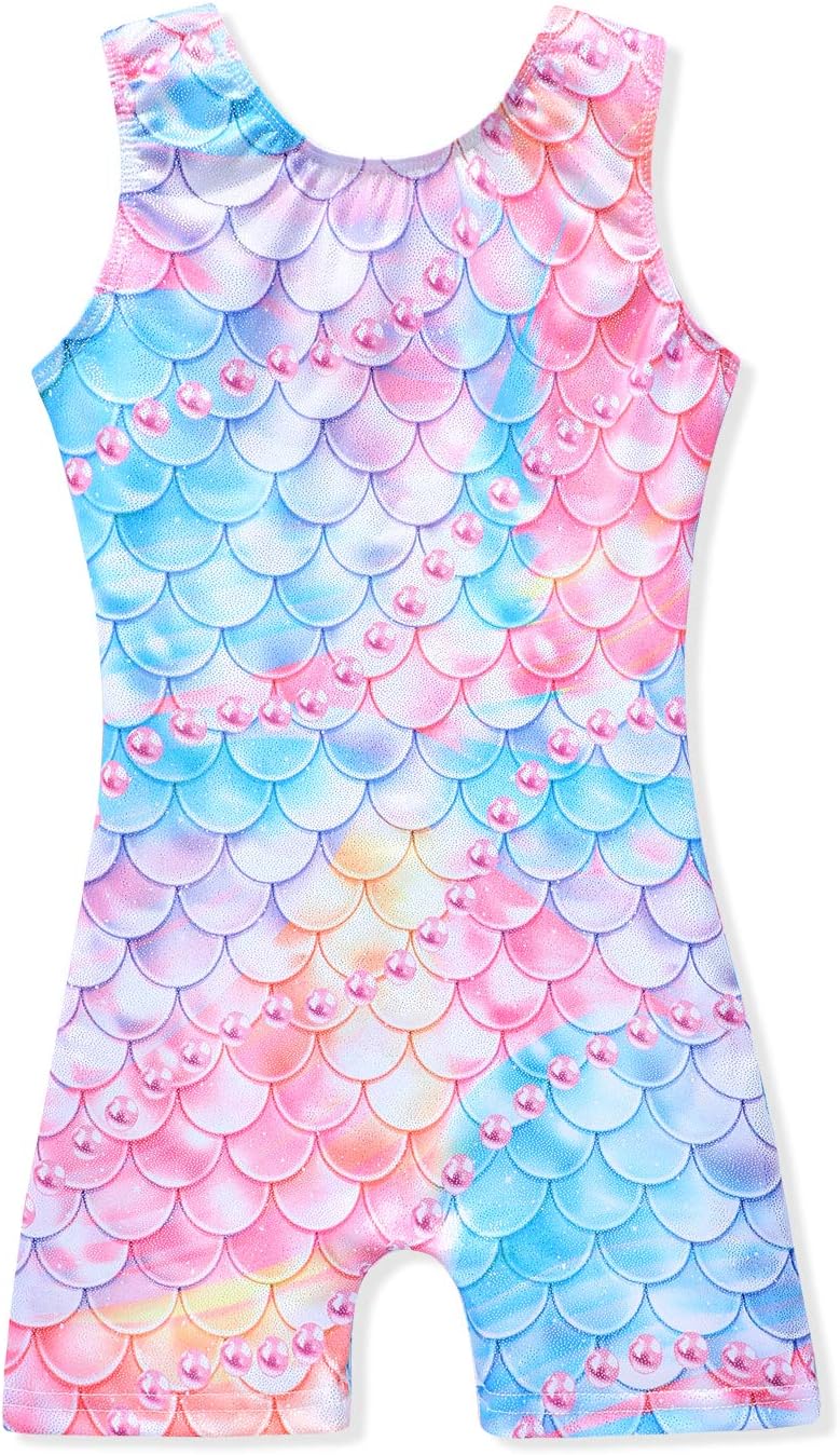 XiaoMoSha Gymnastics Leotards for Girls Gradient Color Sparkle Dance Leotard Sle...