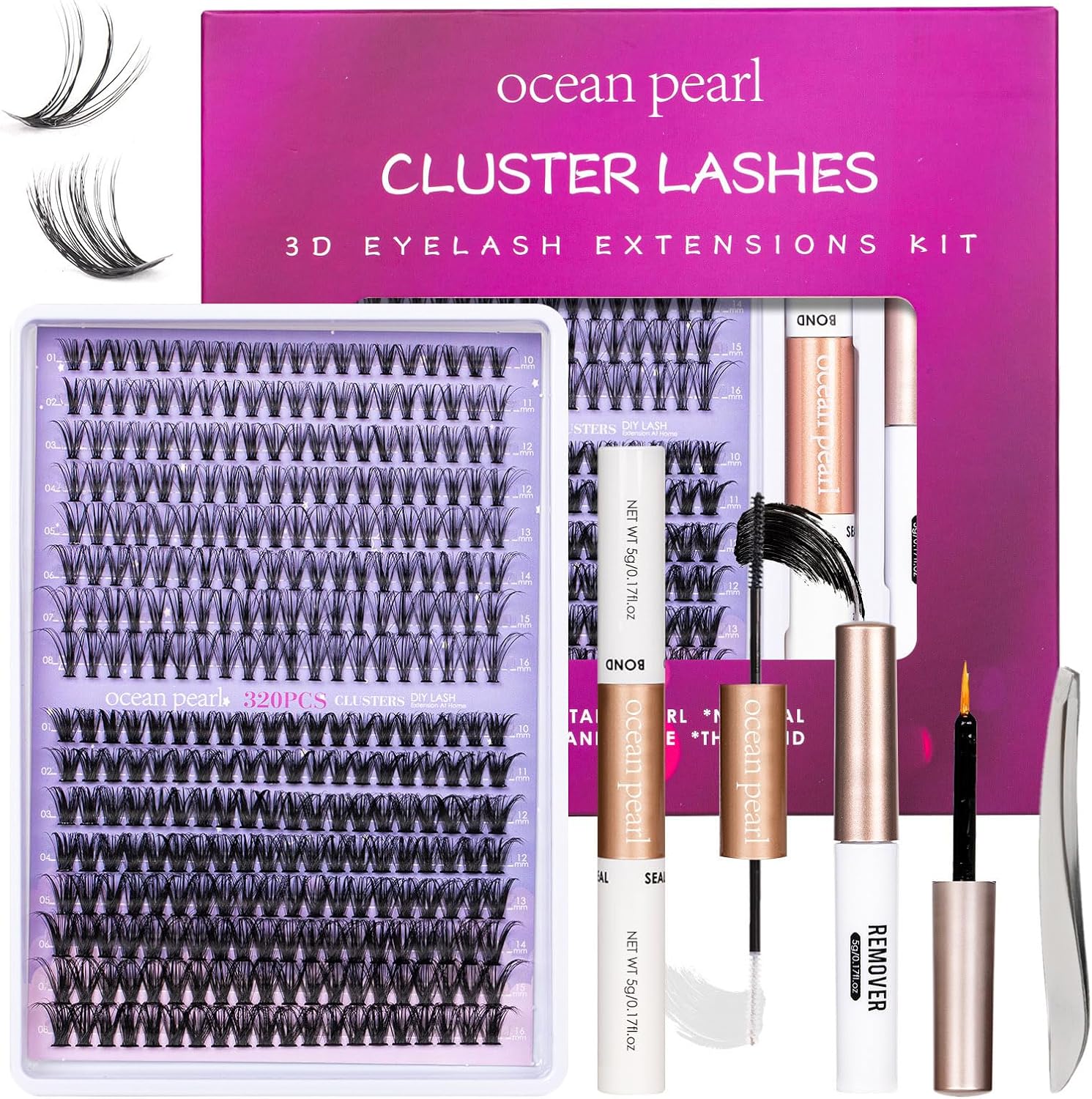 Individual Lashes with Bond and Seal Lash Remover DIY Lash Extension Kit 320 Pcs...