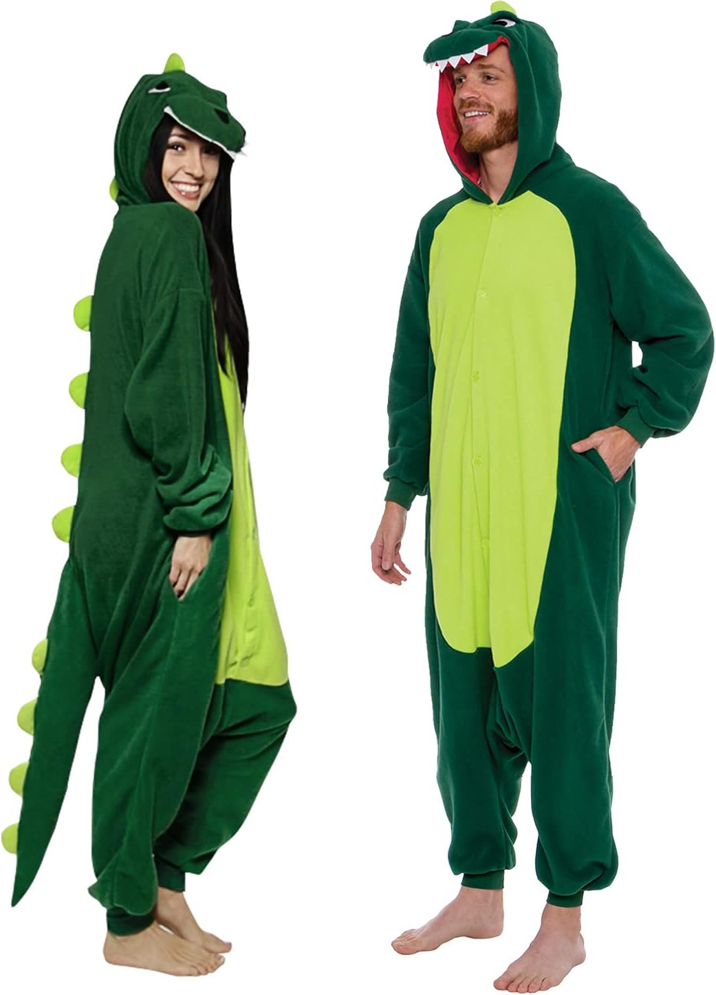 Funziez! Dinosaur Adult Onesie - T-Rex Halloween Costume - Plush Dino One Piece...