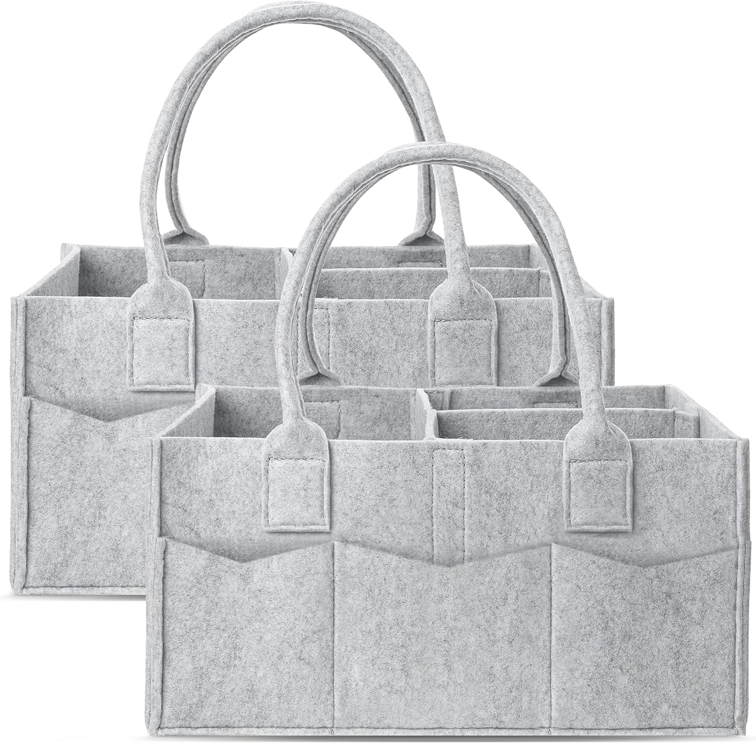 Cute Castle 2 Pack Diaper Caddy Organizer - Portable Baby Caddy Organizer with H...