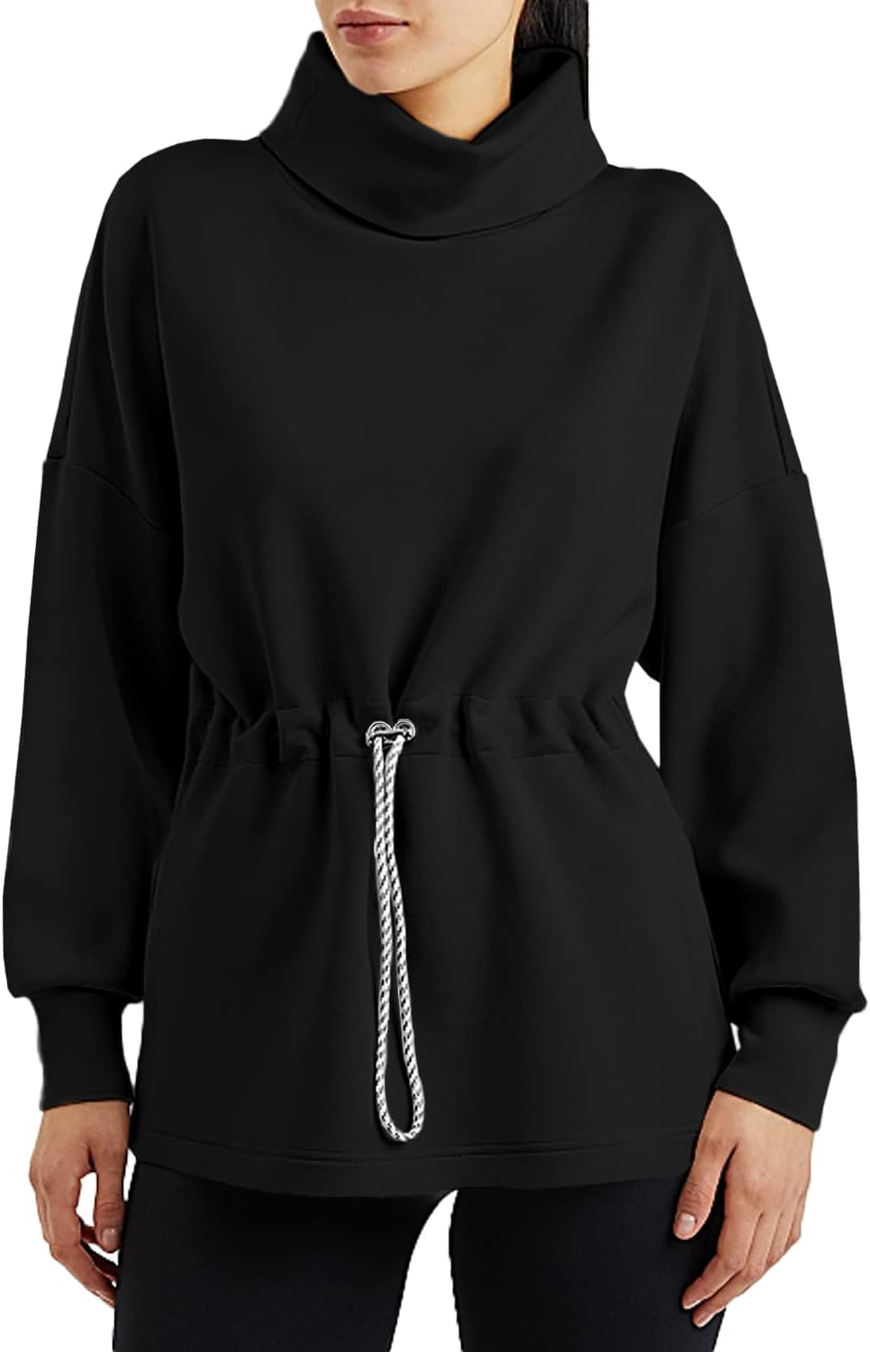 Women's Turtleneck Sweatshirts Long Sleeve Pullover Tops Side Slit Tunic Shirts...