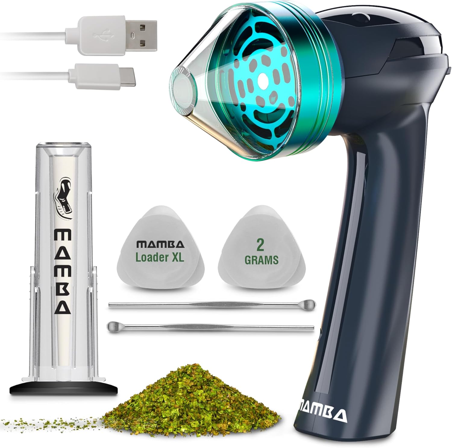 Mamba Loader XL V2-55 Electric Herb Grinder, Special USB Rechargeable Automatic...