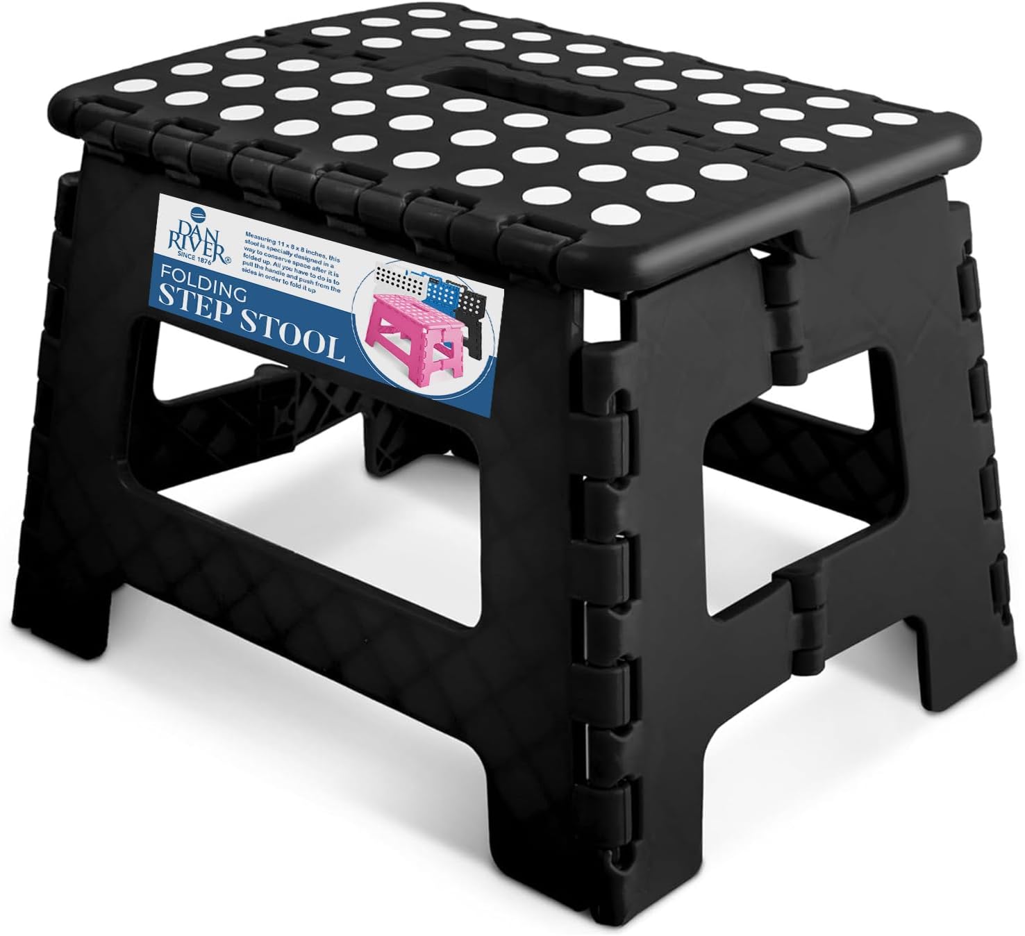 DAN RIVER Folding Step Stool, Lightweight Plastic Foldable Step Stool for Kids &...