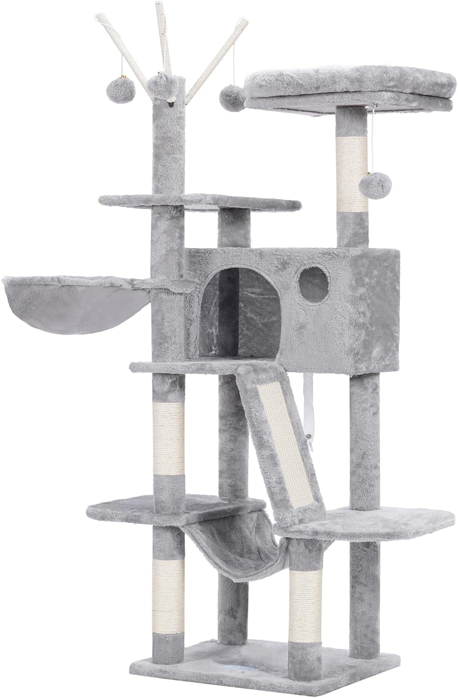 Hey-brother Cat Tree, 53 inch Cat Tower for Indoor Cats, Cat House with Padded P...