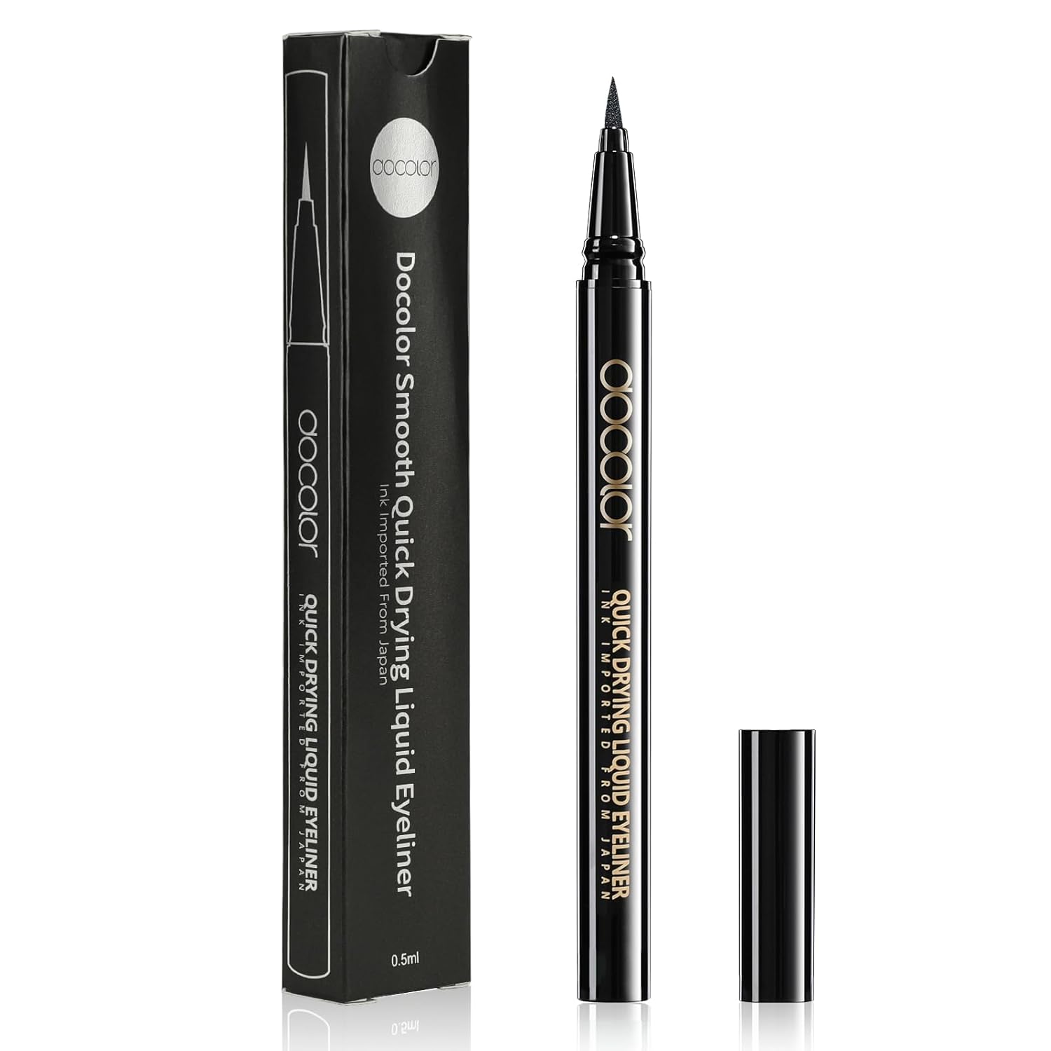 docolor Waterproof Eyeliner Pen Super Slim Precise All Day Black Eyeliner Liquid...