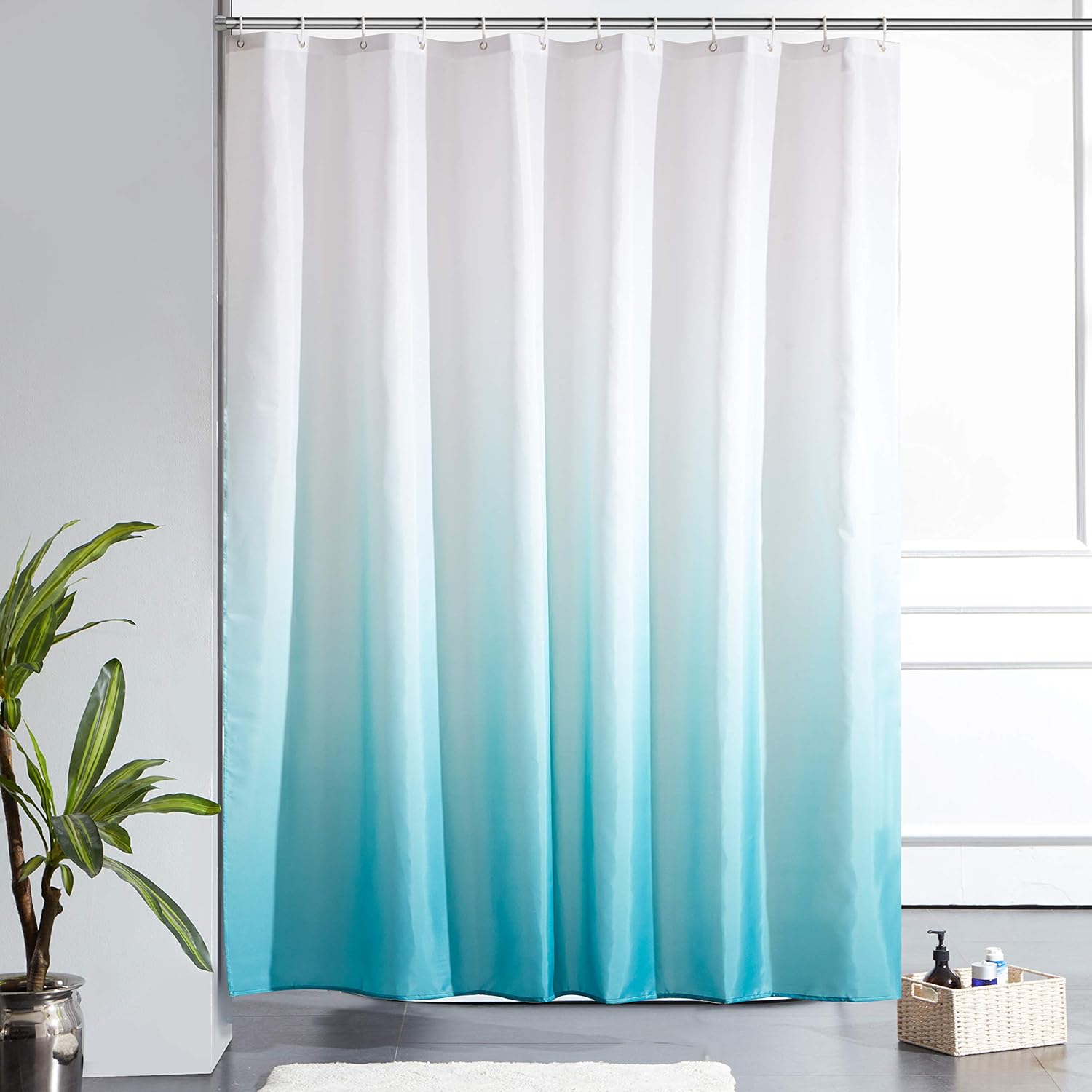 Furlinic Shower Curtain Mould Proof Polyester Fabric Wetroom Bath Curtains Water...