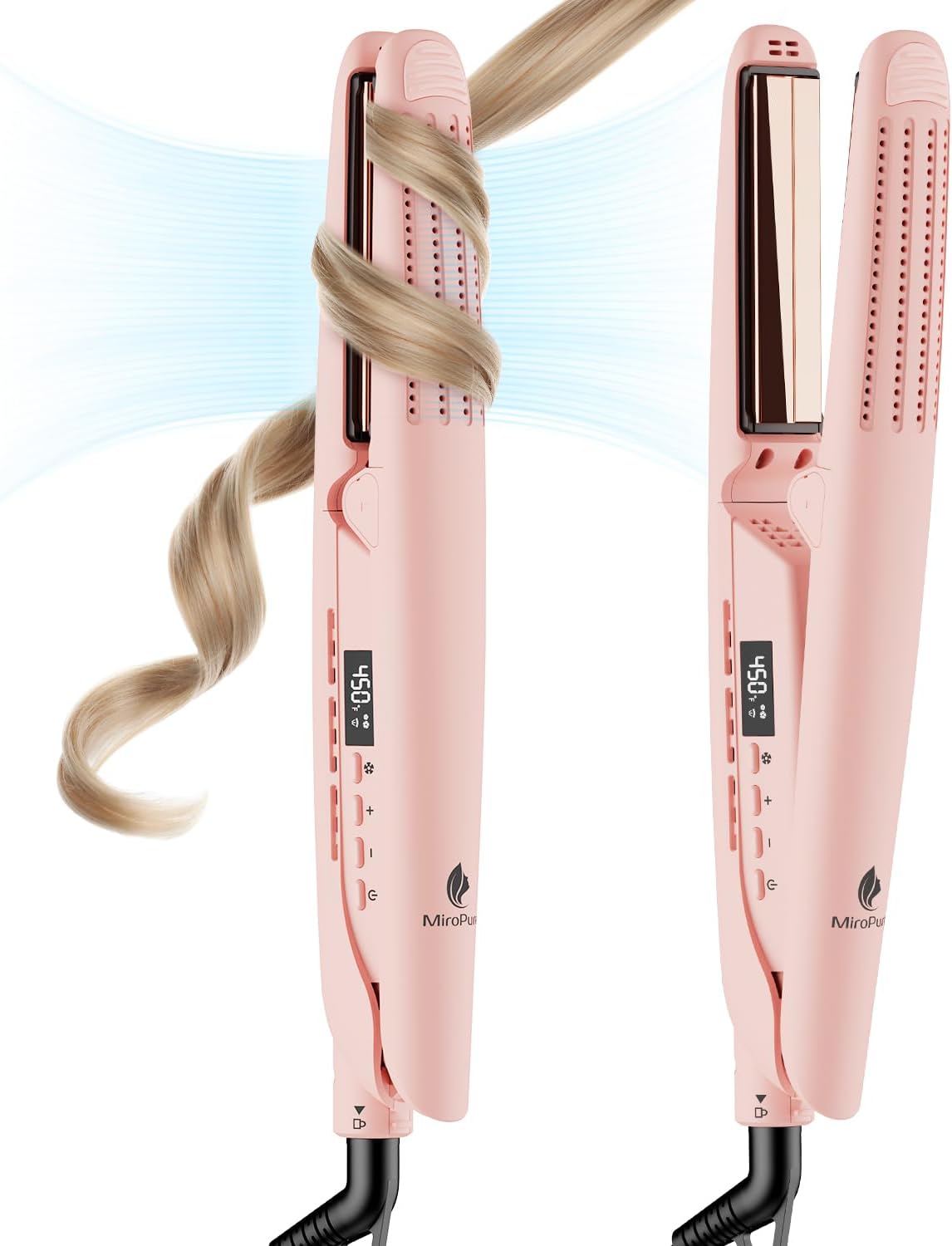 MiroPure 360° Airflow Styler Curling Iron, Titanium Flat Iron Hair Straightener...