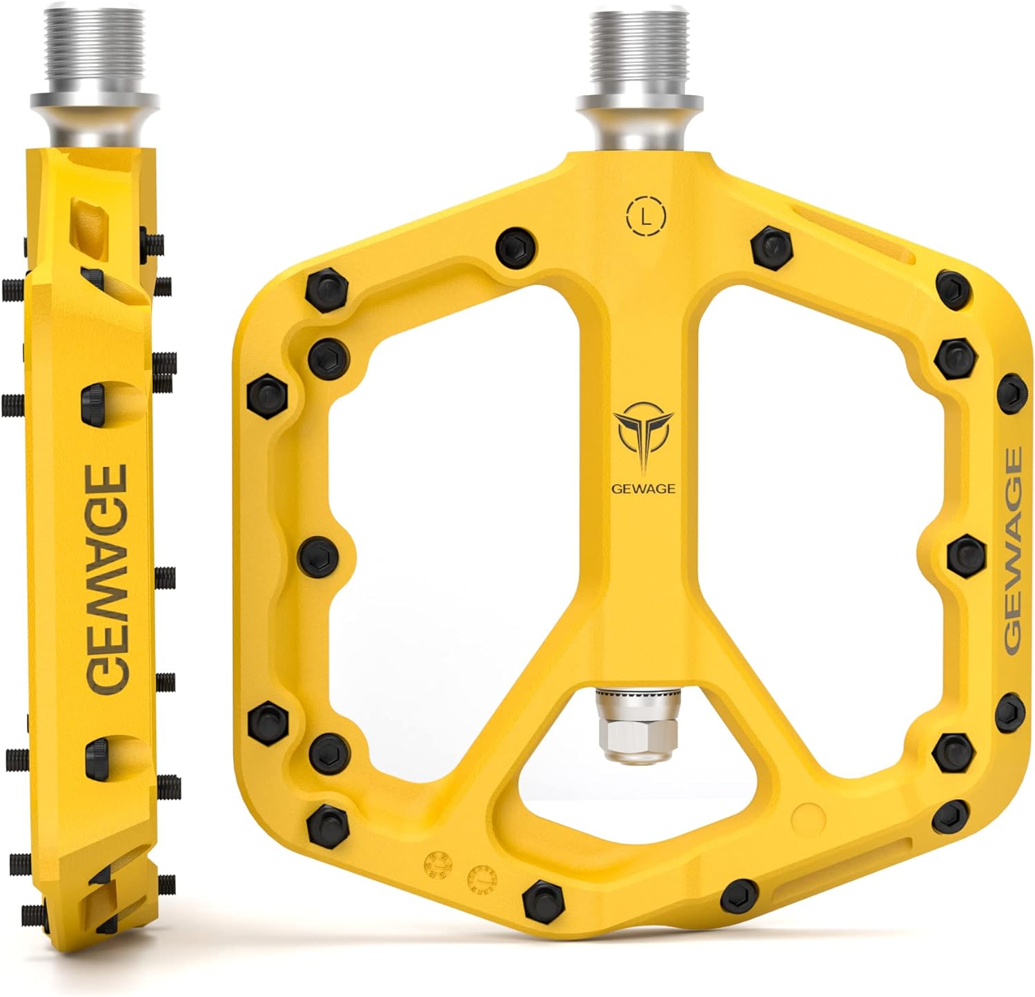 GEWAGE Mountain Bike Pedals, Non-Slip MTB Nylon Fiber Pedals, 9/16" Bicycle Peda...