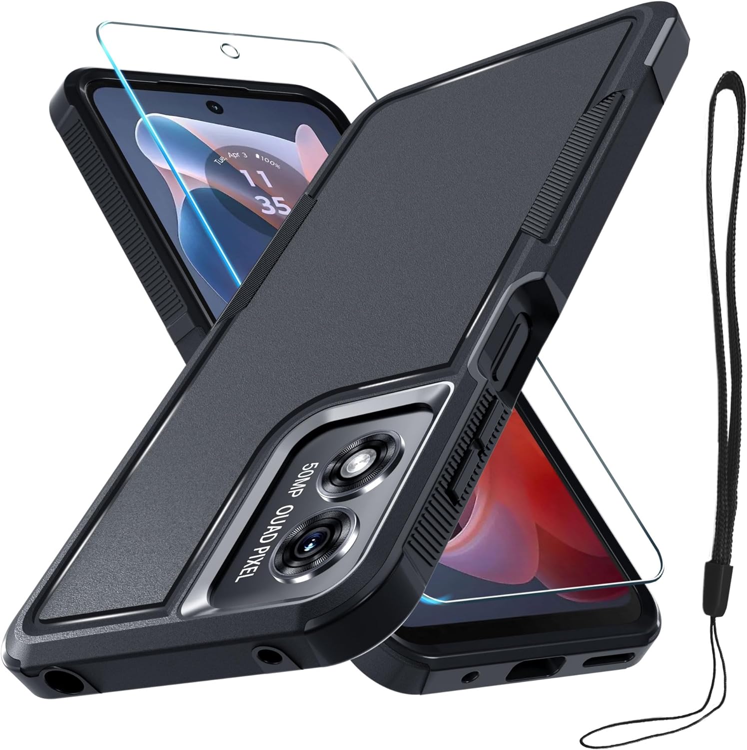 RMOCR Case Compatible with Moto G Play 2024, Full Body Heavy Duty Rugged Shockpr...