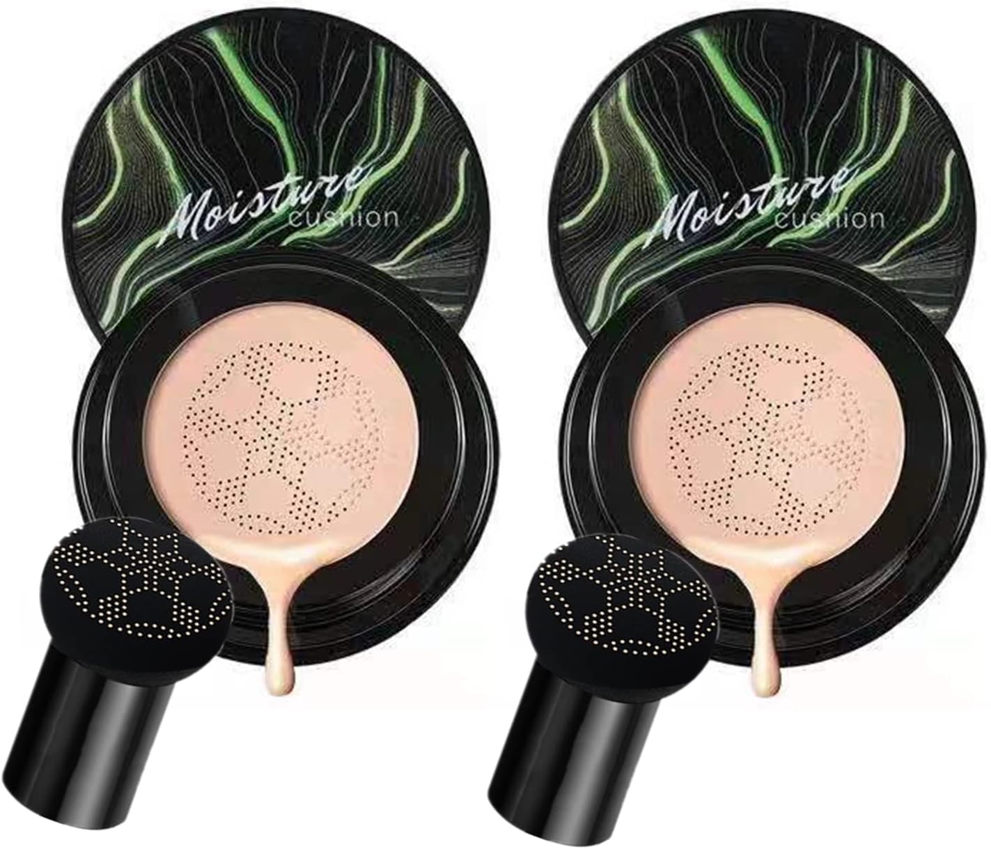 2PCS Mushroom Head Air Cushion CC Cream Natural Moisturizing Full Coverage Found...