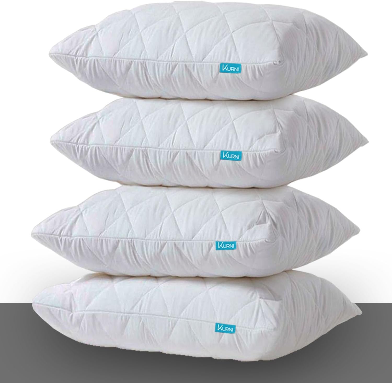 Pillow Protectors 4 Pack Cover White, Anti Allergy Zipped Pillows Protector, Mac...