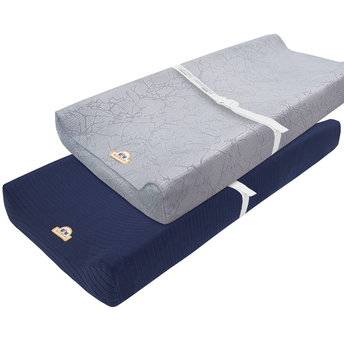 BlueSnail Changing Pad Cover, Strechy Ultra Soft Chaning Pad Sheet 2 Pack (Gray+...
