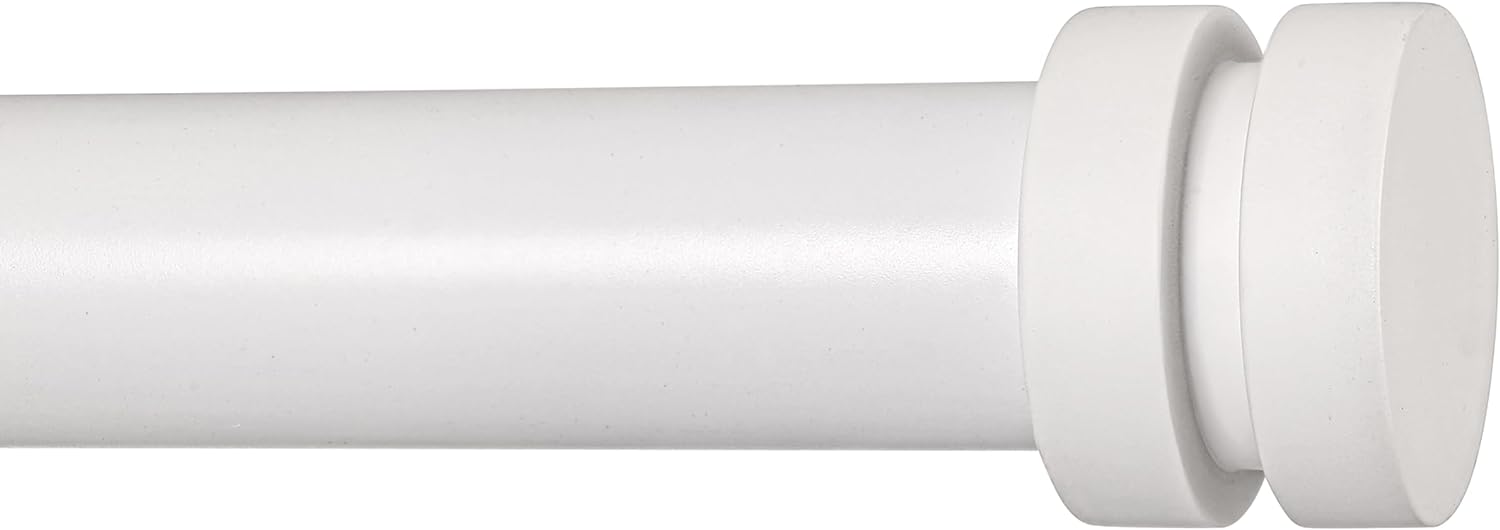 White Curtain Rods for Windows 72 to 144 Inch, Modern 1 Inch Heavy Duty Window D...