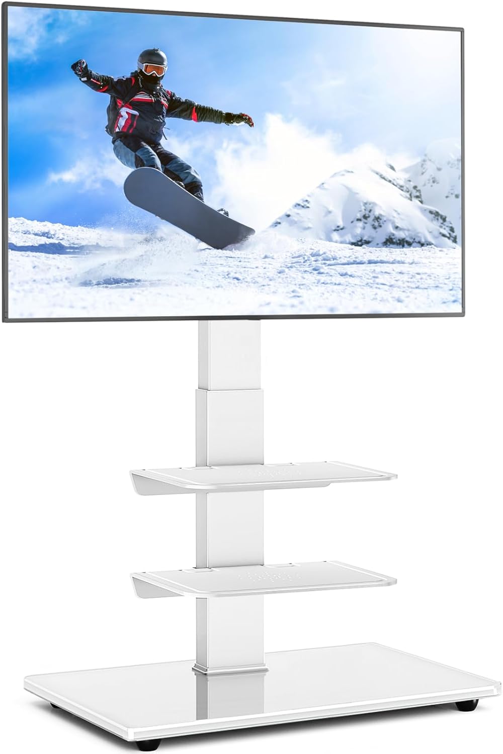RFIVER TV Floor Stand with tempered glass base for 32-70 inch LCD/LED Flat Curve...
