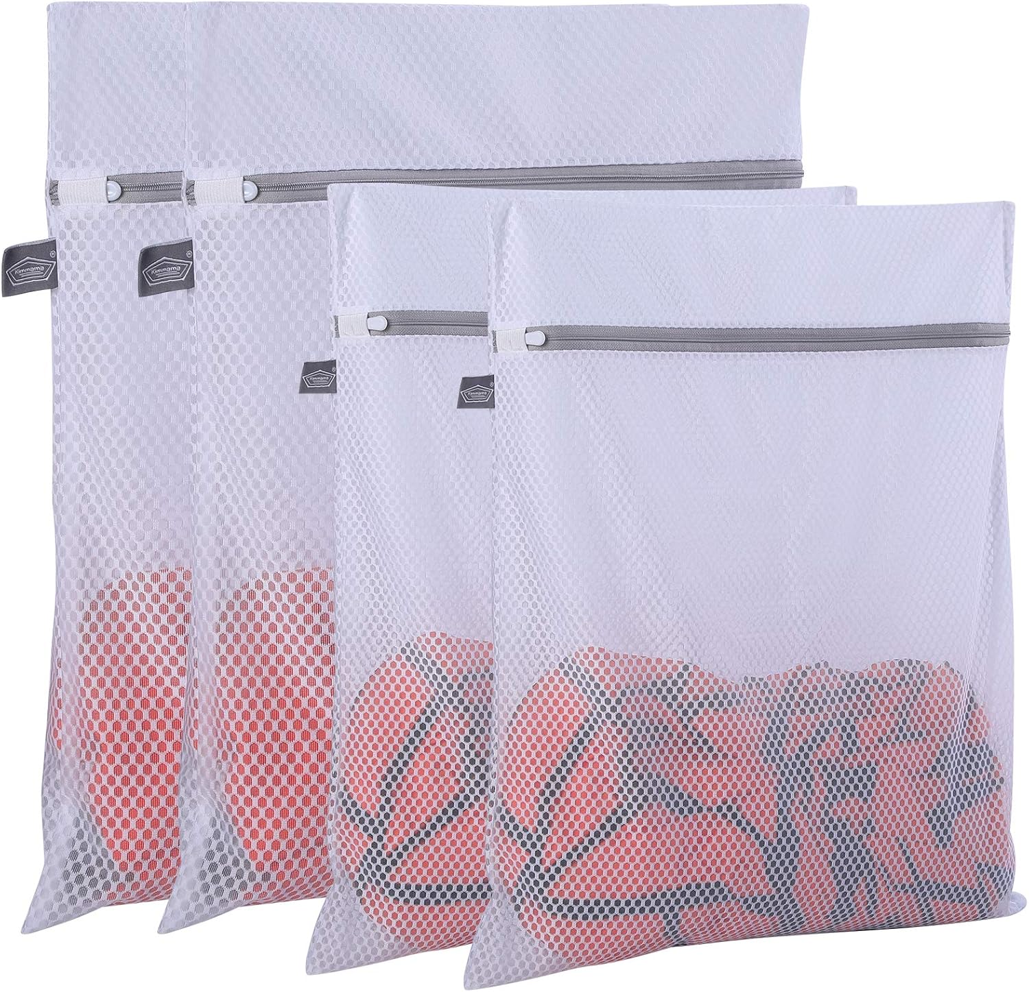 Kimmama Honeycomb Mesh Washing Laundry Bag- Pack of 4 (2 ExtraLarge+2 Large) 125...