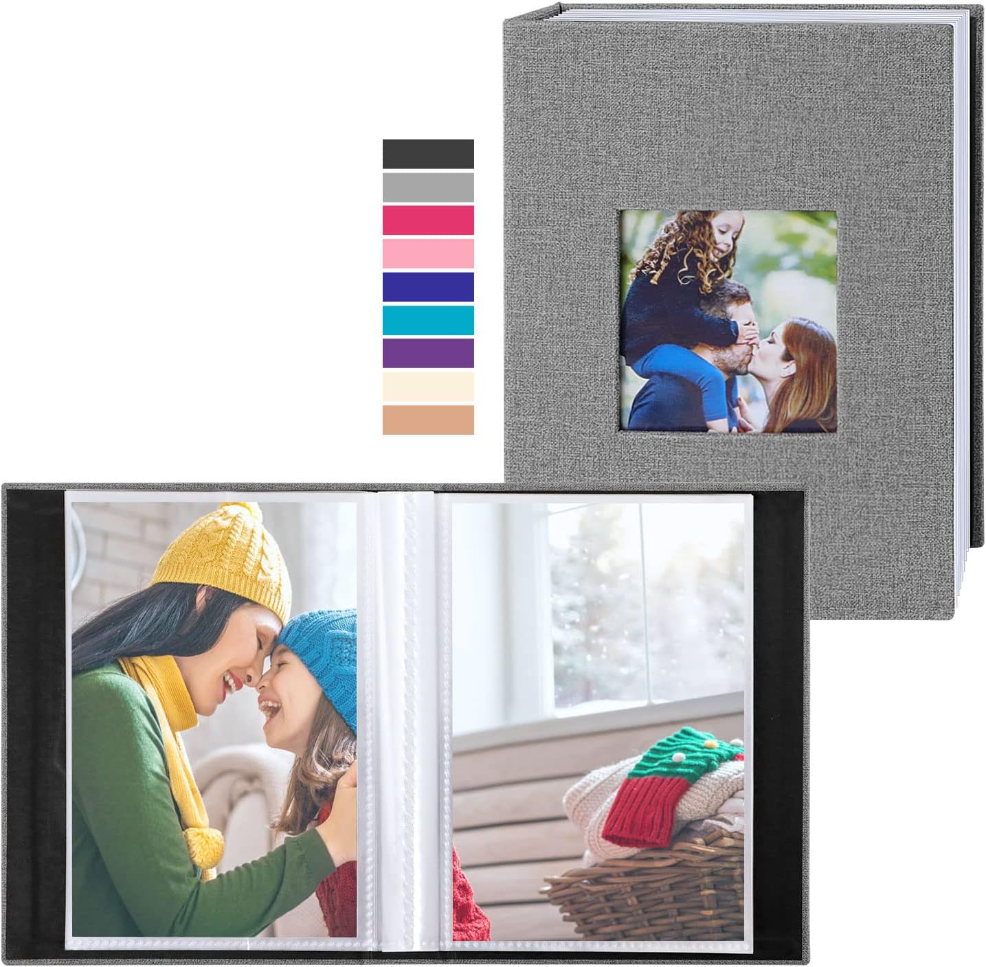 Benjia Small Photo Album, High-Quality 6x4 Photo Album 2 Packs, Unique Mini Line...