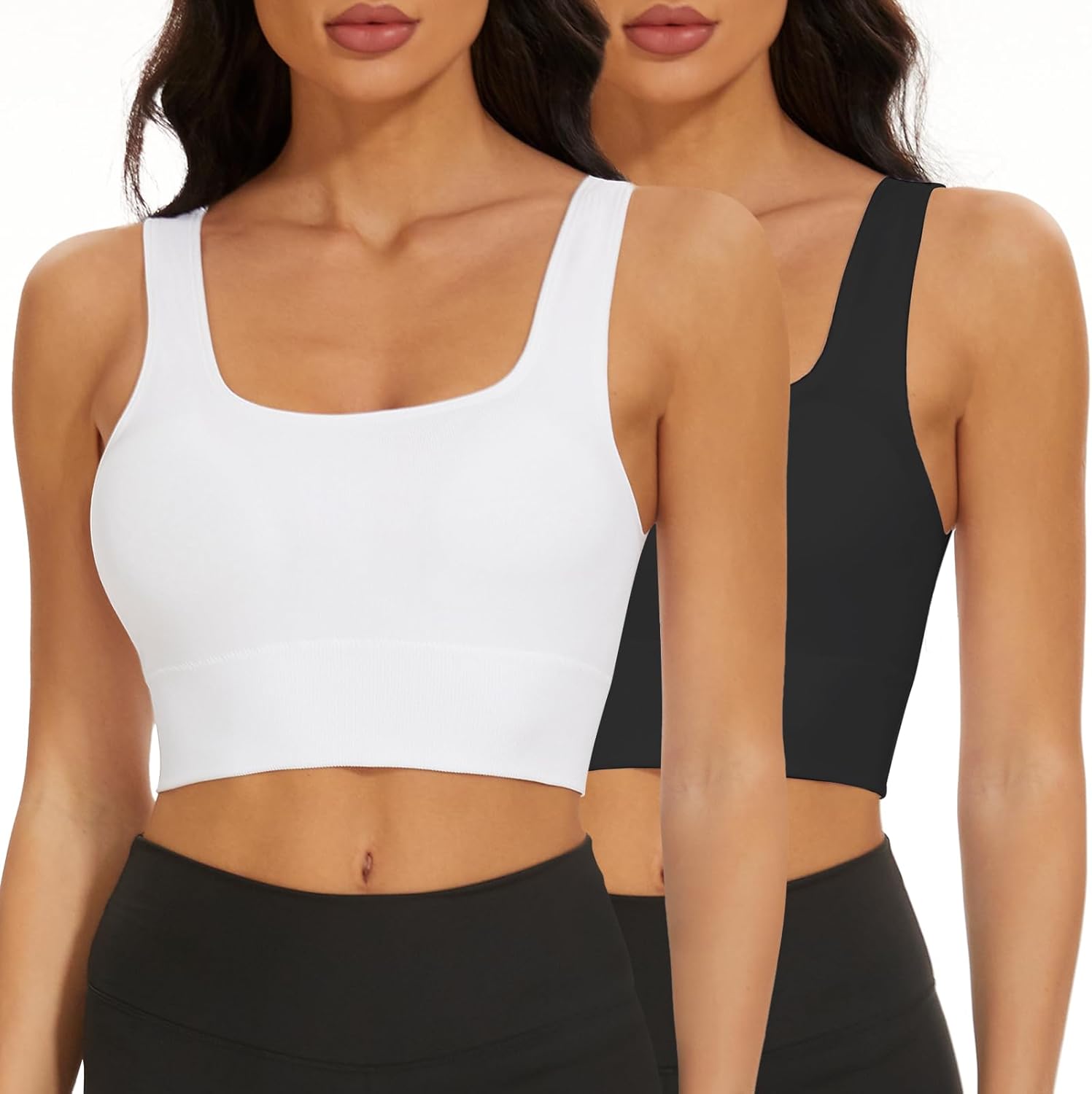 SIMIYA Seamless Crop Bra Top Sports Bra Women Comfort Bra with Removable Pads -...