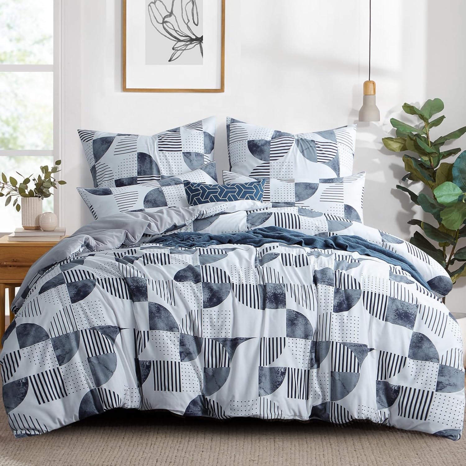 RUIKASI King Duvet Cover Set - Bedding Kingsize Bed Set Printed Patterned with P...