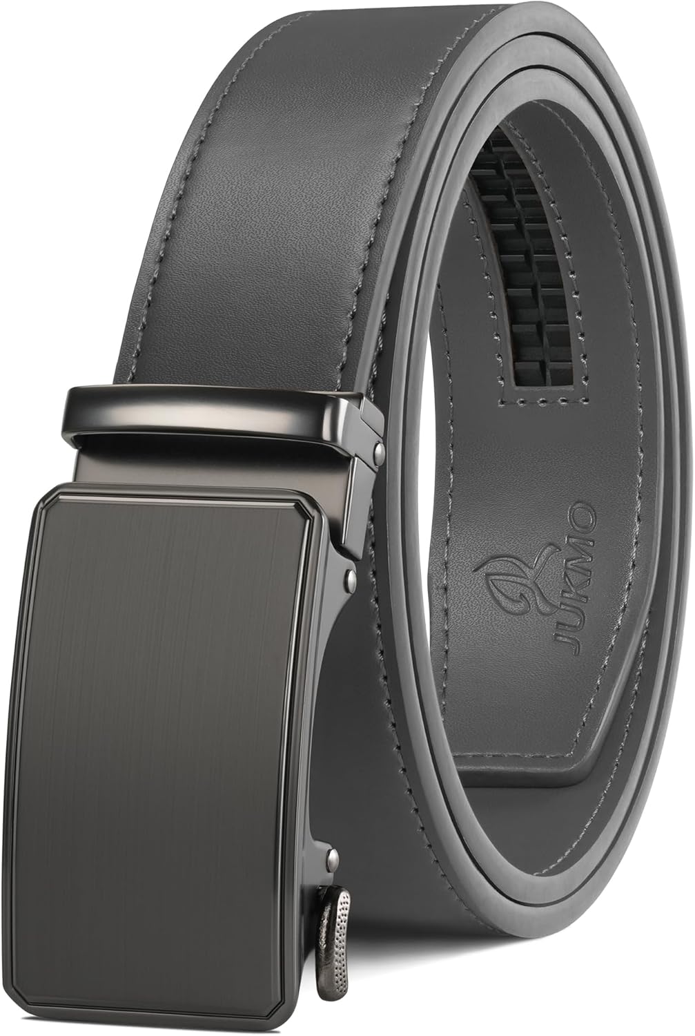 JUKMO Men’s 35mm Leather Ratchet Belt with Original Slide Buckle in Gift Box M-3...