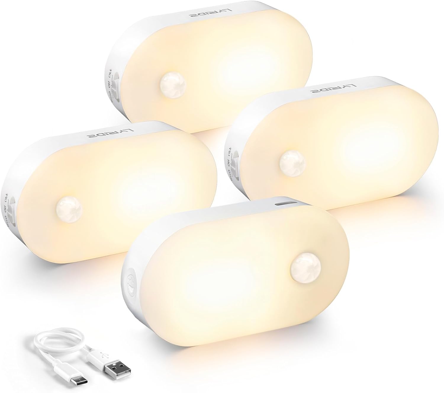 Lyridz Motion Sensor Night Light, 1-20LM Stick on Mini Nightlight Rechargeable W...