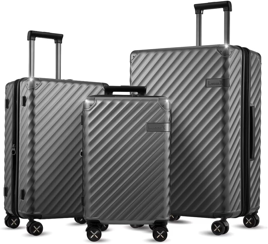 LUGGEX Luggage with Spinner Wheels - Polycarbonate Expandable Hard Shell Suitcas...