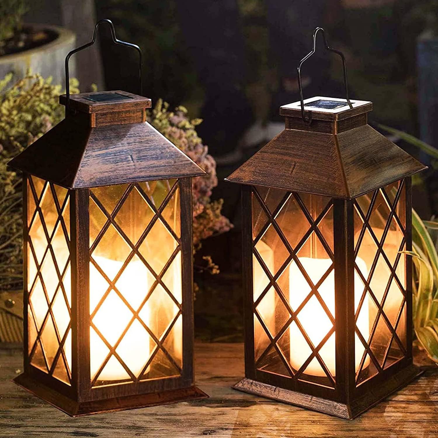 [2 Pack] TAKE ME 14" Solar Lantern Outdoor Garden...
