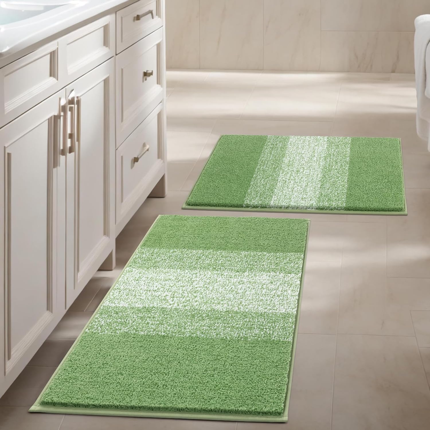 Vaukki Soft Bathroom Rug Set, Special Non Slip Washable Bath Floor Mat, Innovati...