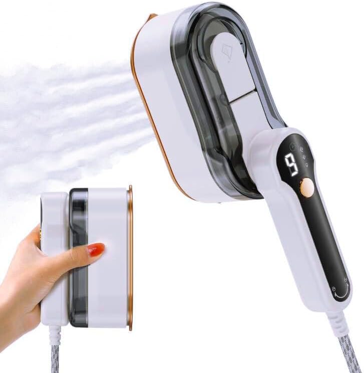 Travel Iron Portable Clothes Steamer - Upgraded 2 in 1 Steam Handheld Clothing W...