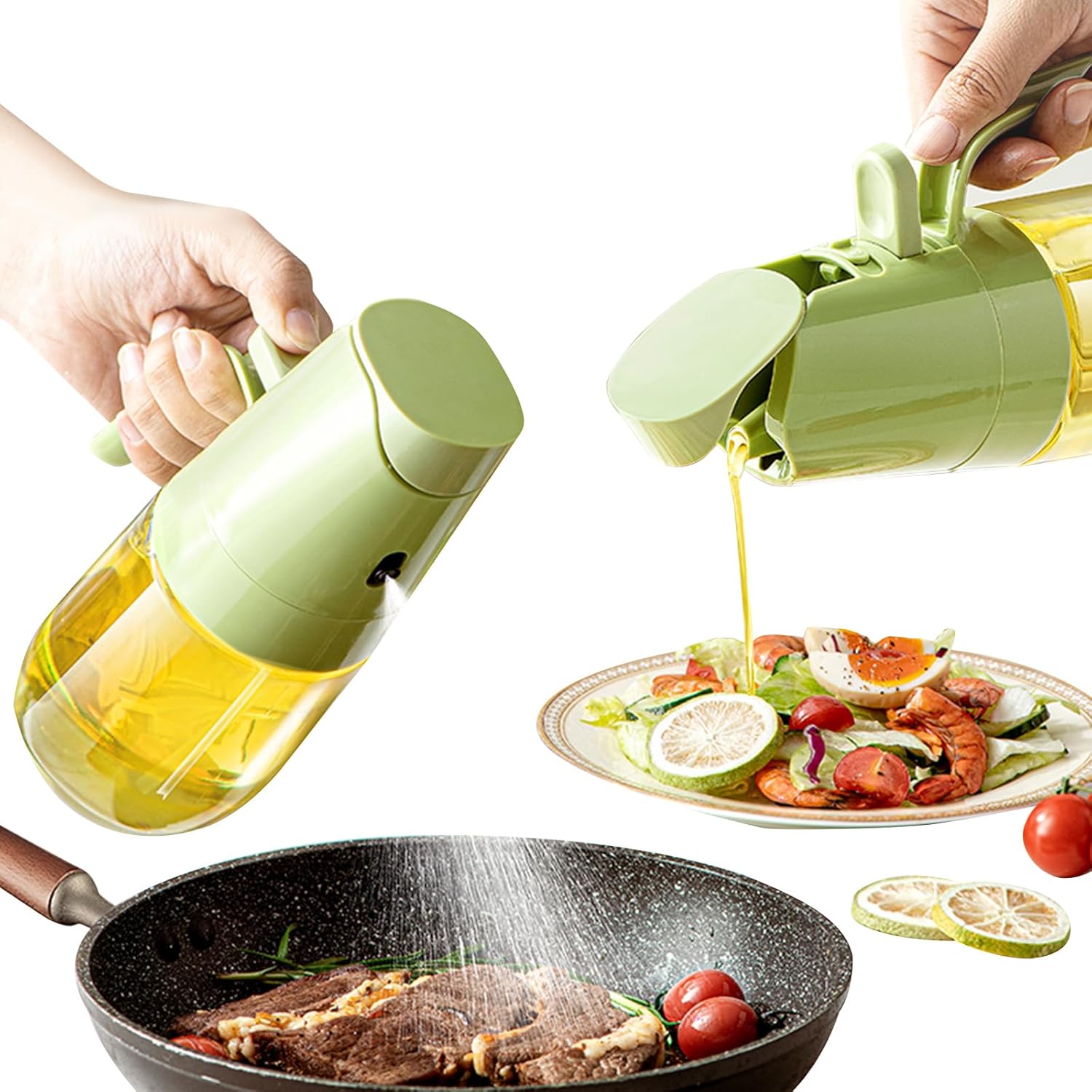 2 in 1 Oil Dispenser and Oil Sprayer Premium Olive Oil Dispenser Bottle with Aut...