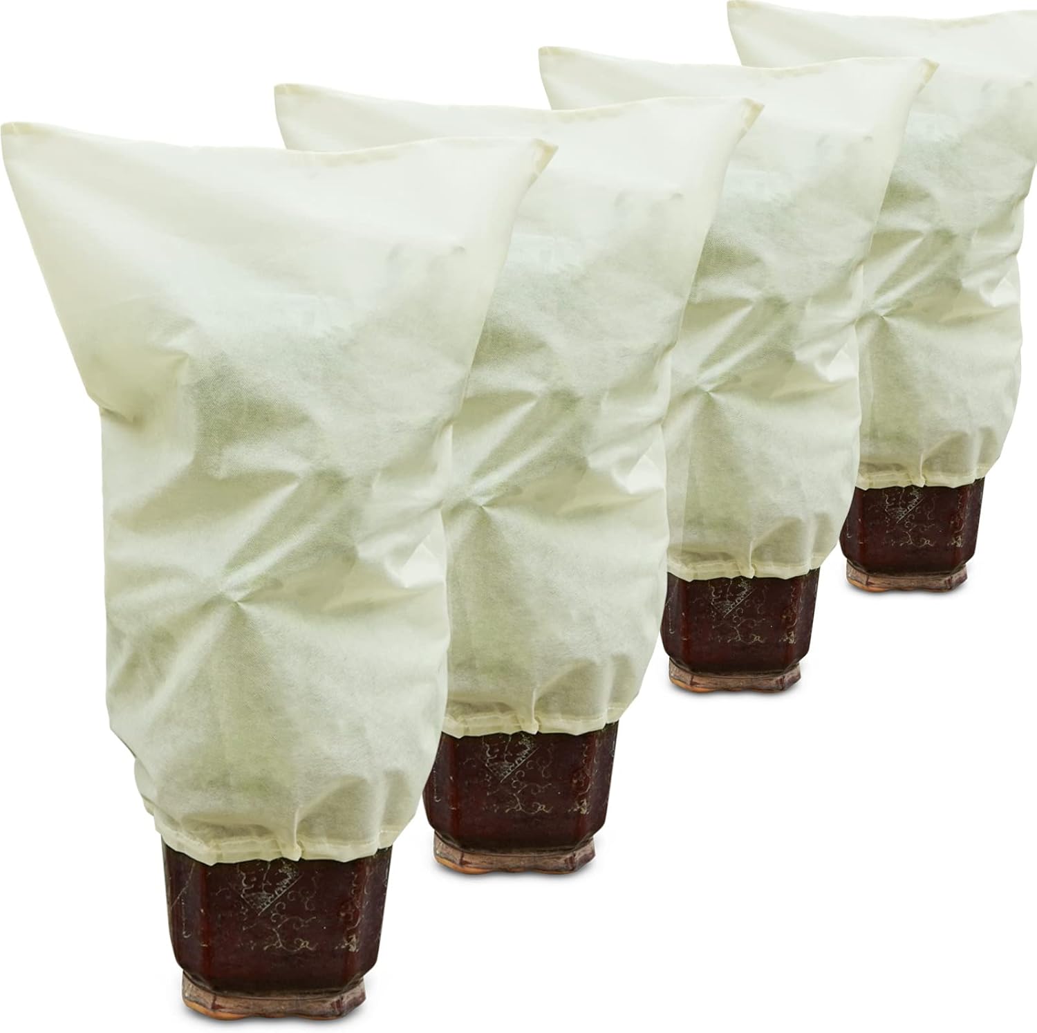 Muzhira 4pcs Plant Fleece Frost Protection Jackets, 50gms 60cm x 80cm Winter Gar...
