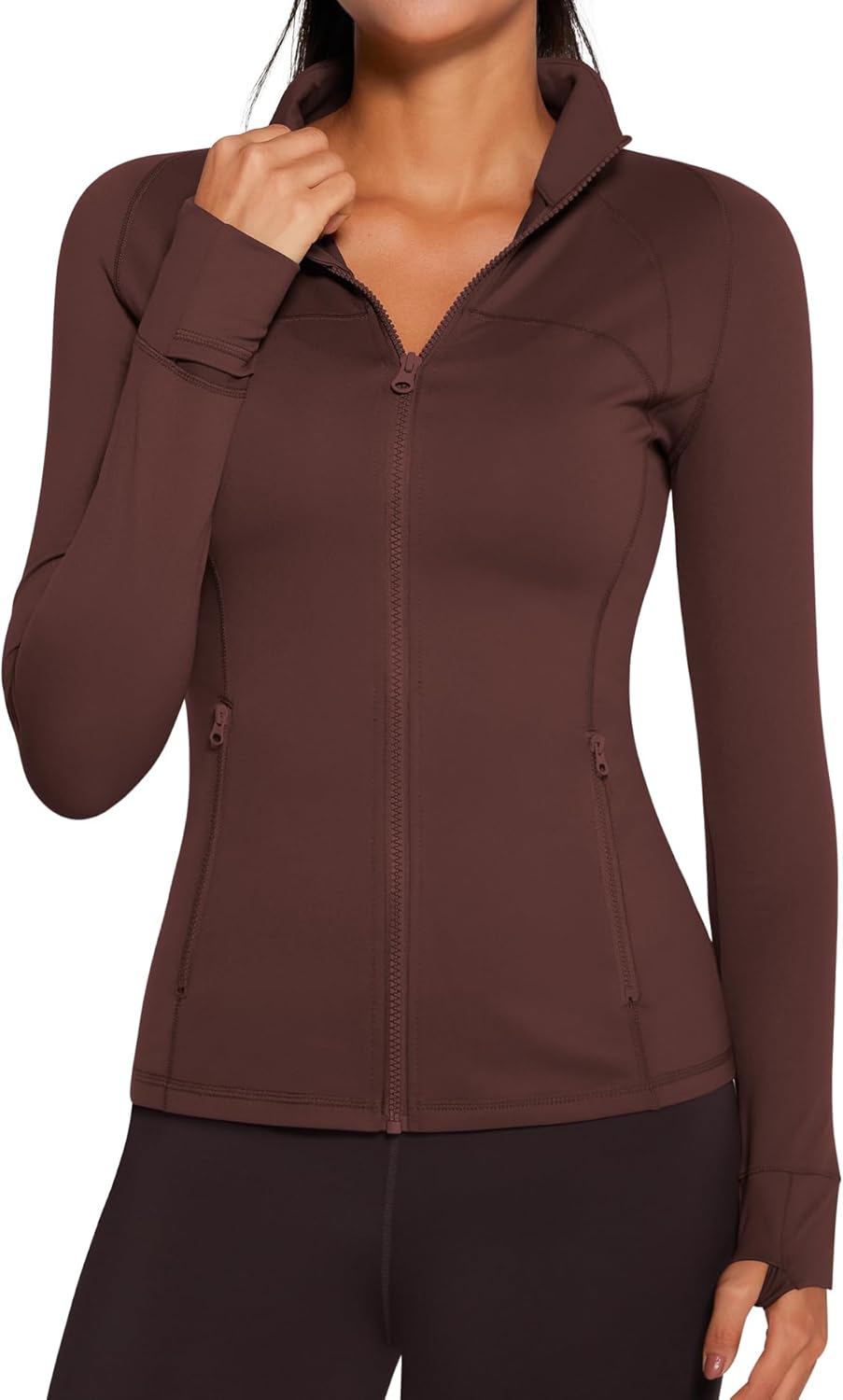 AVGO Womens Running Jackets Full Zip Slim Fit Workout Track Jacket Lightweight Y...