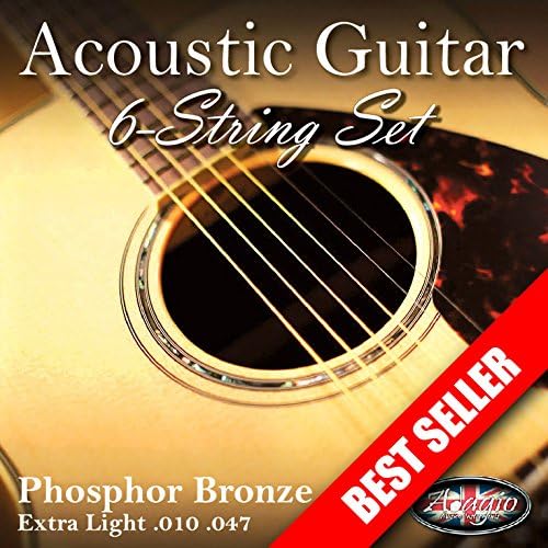 2 SETS! Adagio Professional Acoustic Guitar Strings 10-47 Phosphor Bronze (PACK...