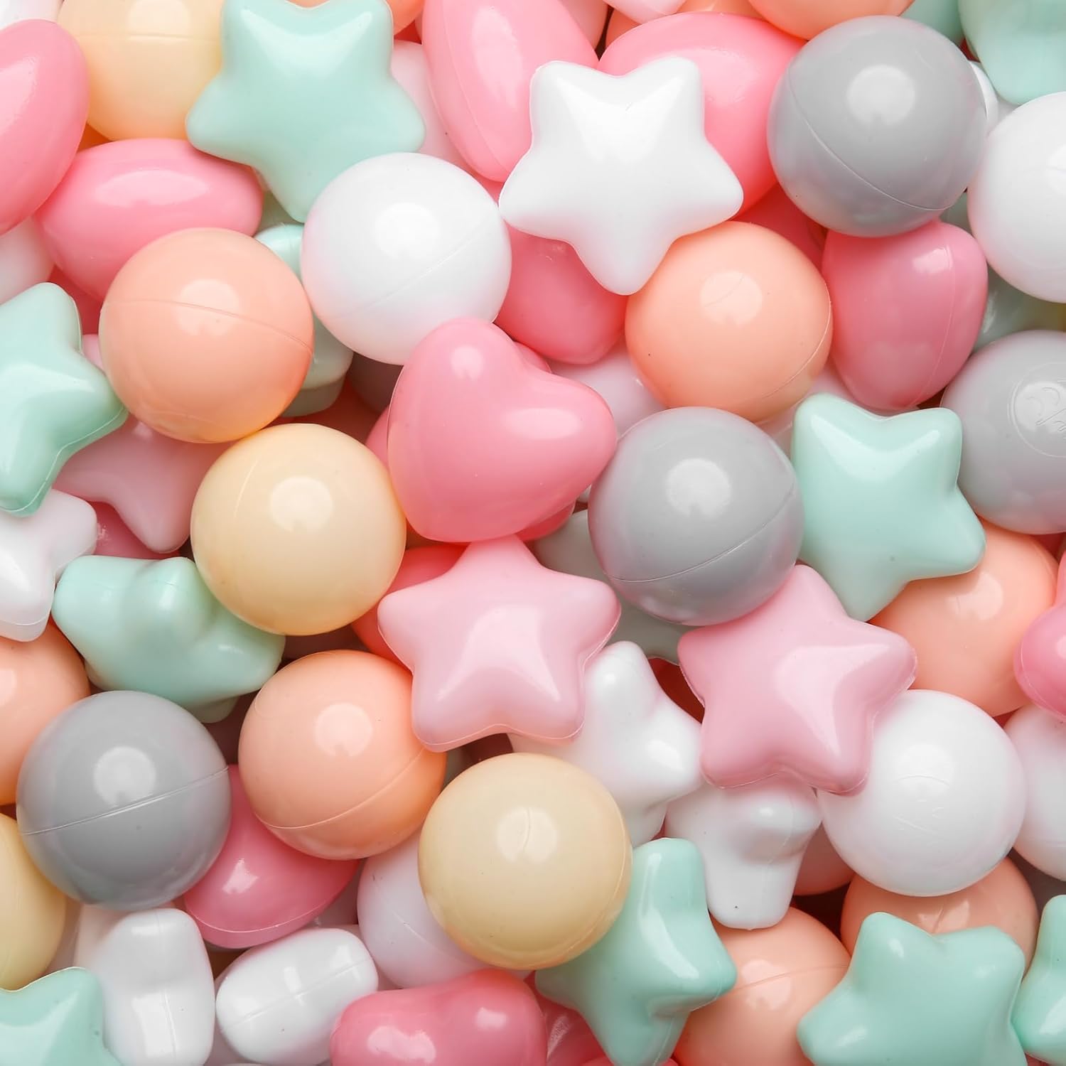GOGOSO Ball Pit Balls,Plastics Balls for Ball Pit, Stars Hearts Shape for Pastel...
