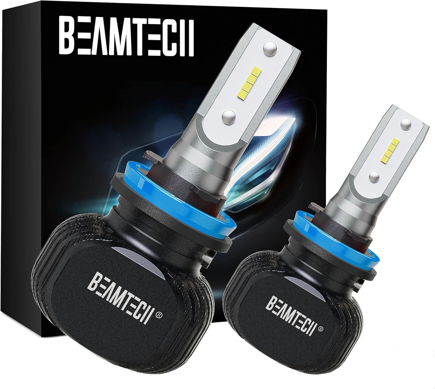BEAMTECH H11 Bulbs, S1 Series H8 H9 Fanless 300% Brighter Fog Light, Pack of 2 H...