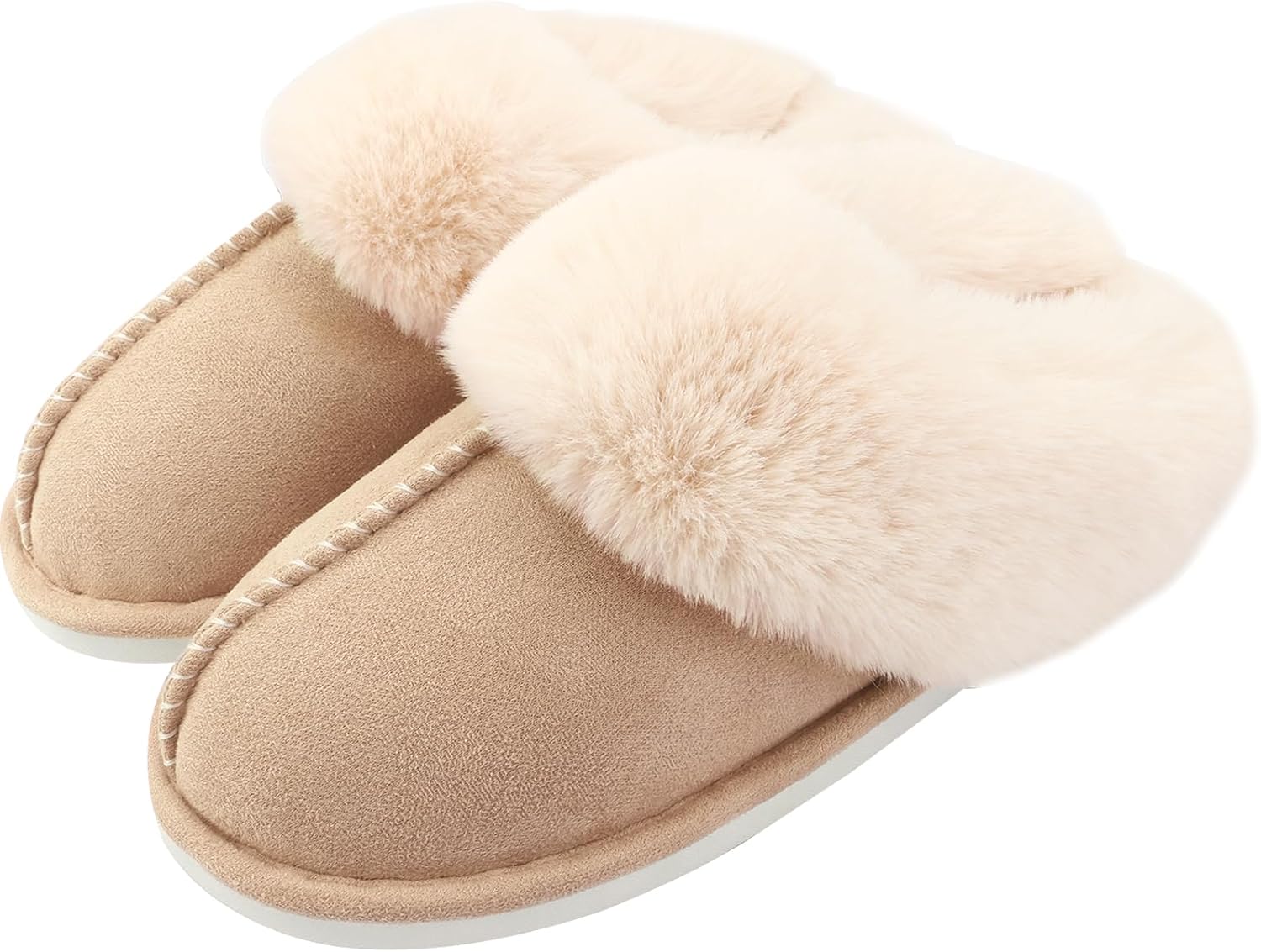 Auranso Ladies Slippers Fluffy Lined Warm Slippers Women Non Slip Cosy House Sho...