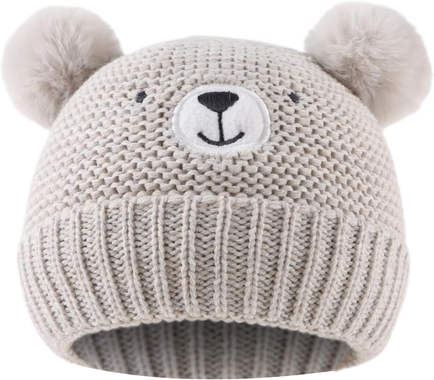 JANGANNSA Cute Bear Baby Beanie Pompom Baby Boys Hat Infant Toddler Winter Knitt...