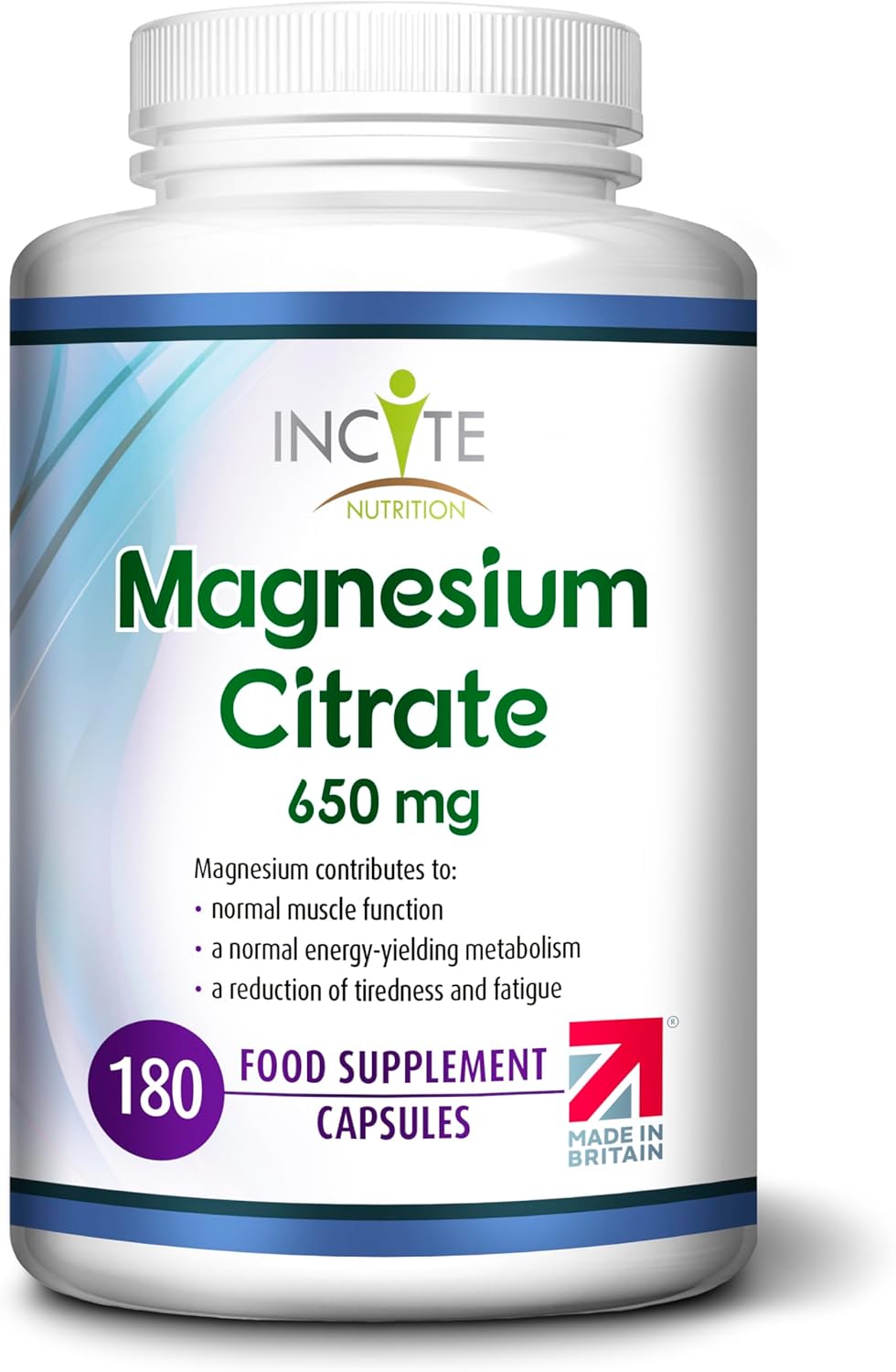Magnesium Citrate Supplement 650mg | 180 Premium Vegan Capsules not Tablets (6 M...