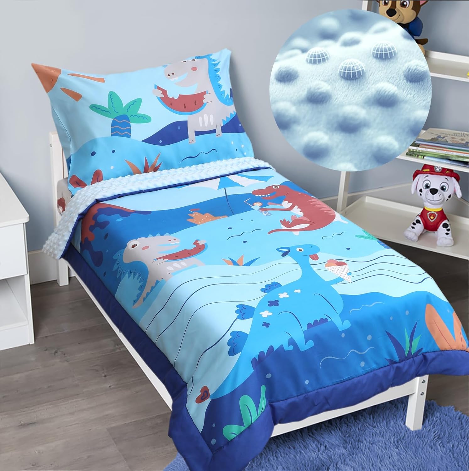 ACRABROS Toddler Bedding Set-4 Pieces Toddler Bedding Sets for Girls Boys Includ...
