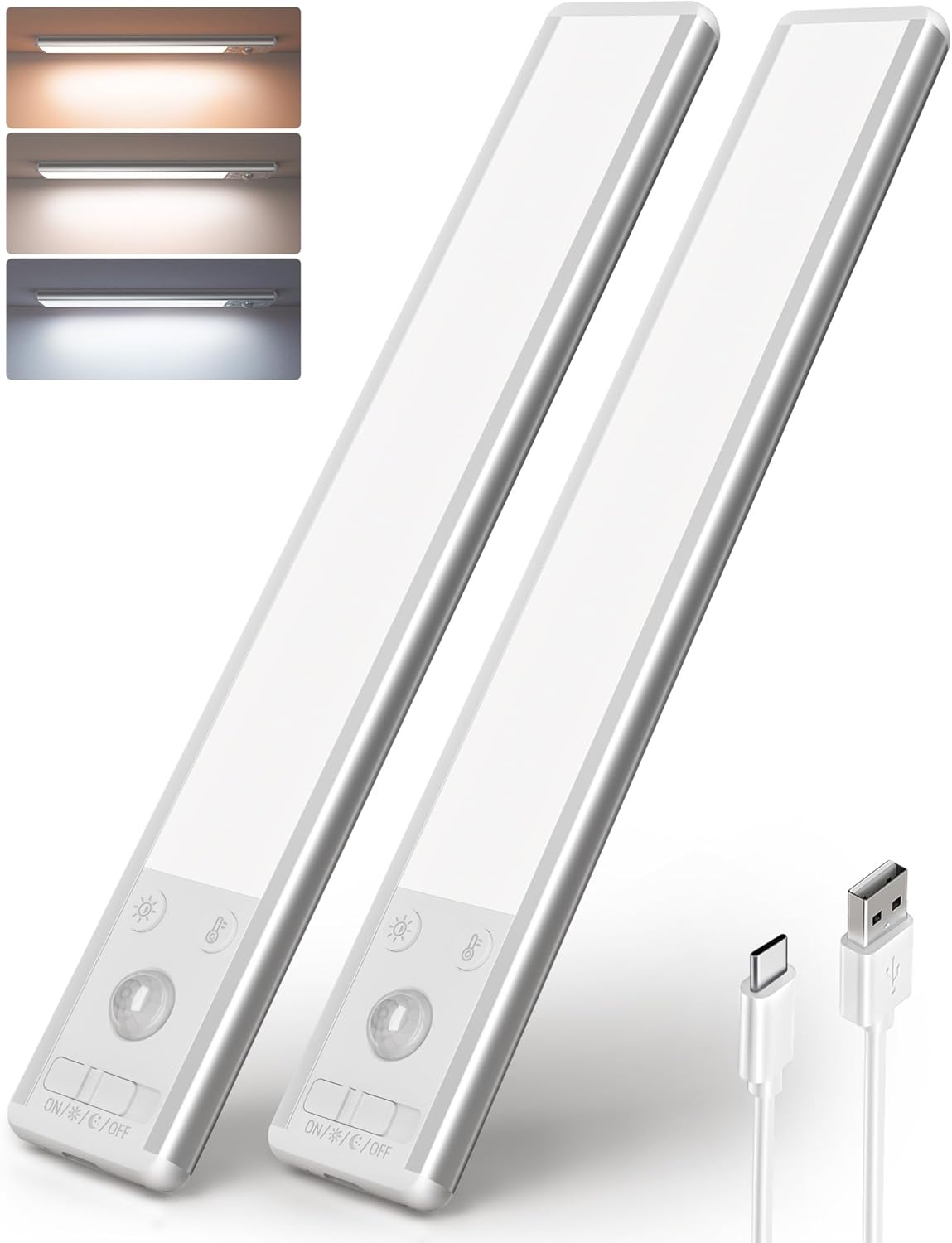 EZVALO Under Cabinet Kitchen Lights, 80 LED Motion Sensor Lights Indoor 3 Color...