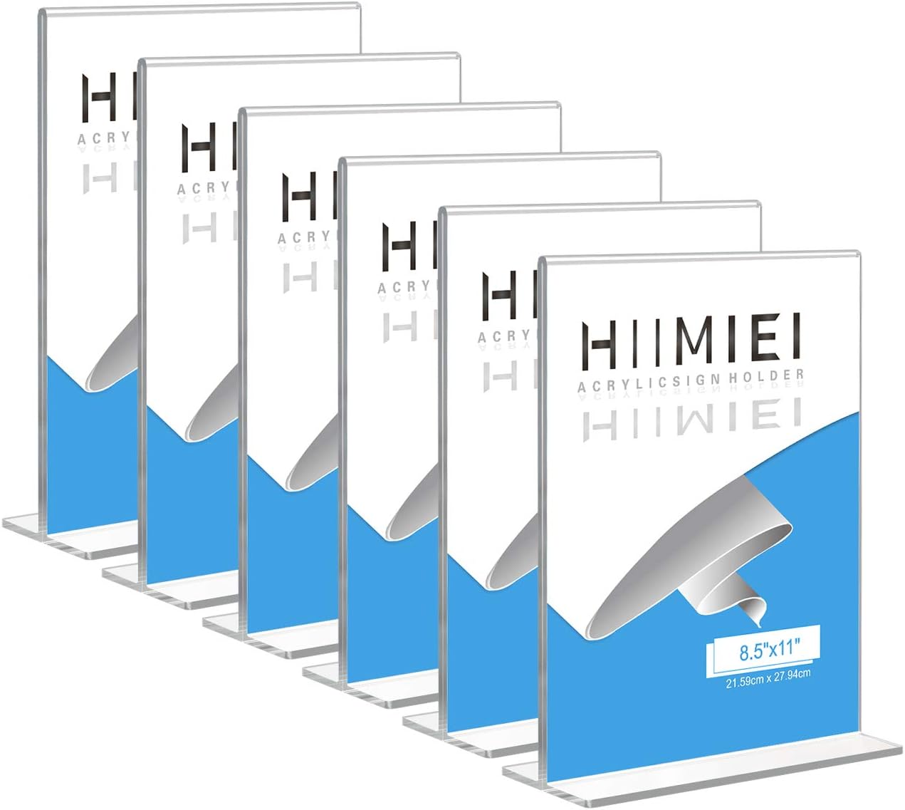 HIIMIEI Acrylic Sign Holder 8.5 x 11: Table Menu Display Stand, Clear Plastic 8....