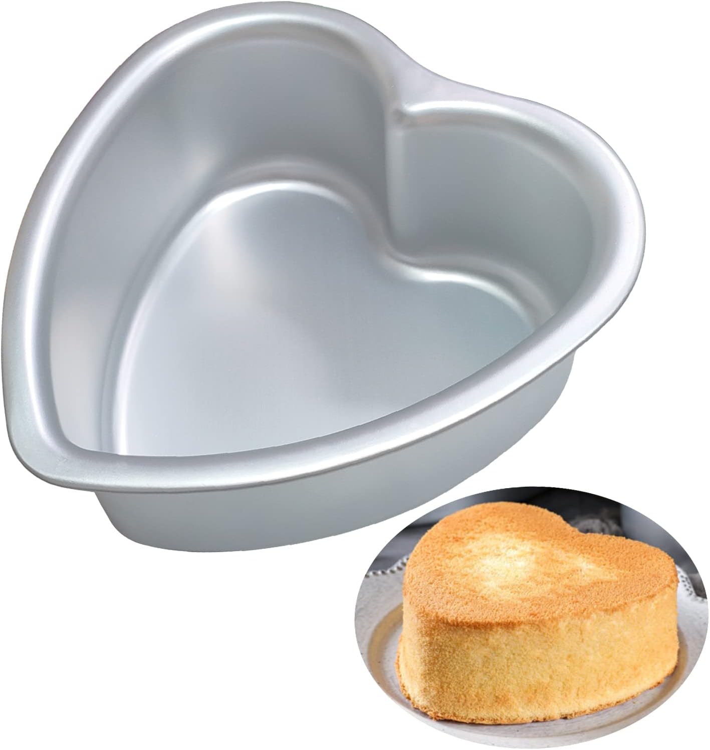 Heart Shaped Cake Pan, High-Quality 6x3 Inch Aluminum Cake Tin, Special Cake Pan...