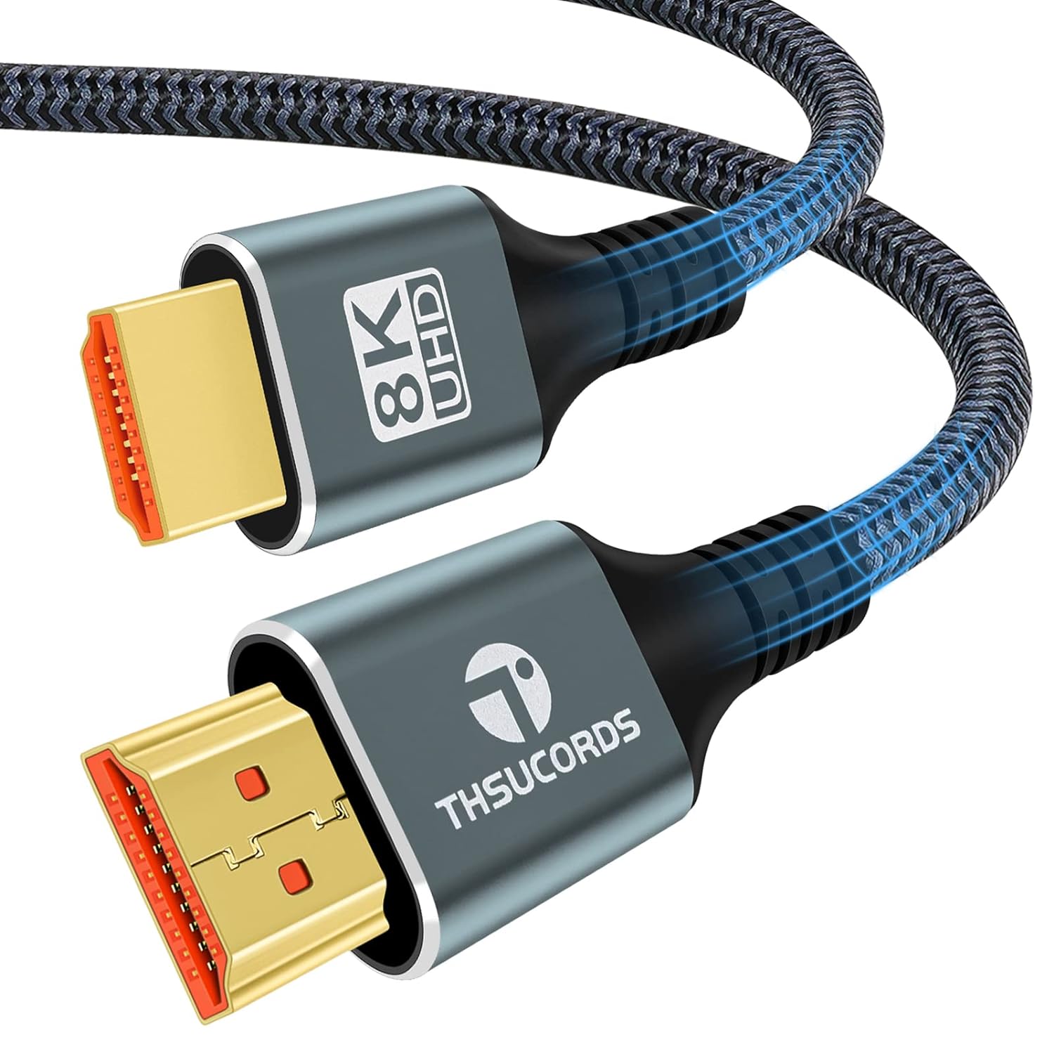 Thsucords 8K 4K HDMI Cable 5M, High Speed Braided HDMI 2.1 Lead Supports 8K@60Hz...