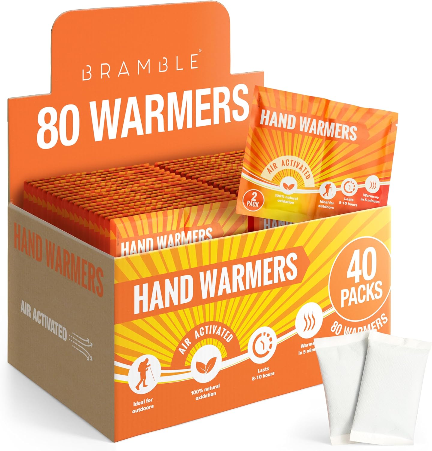Bramble - Hand Warmers Disposable - Pocket Warmers for Hiking, Outdoor Activitie...