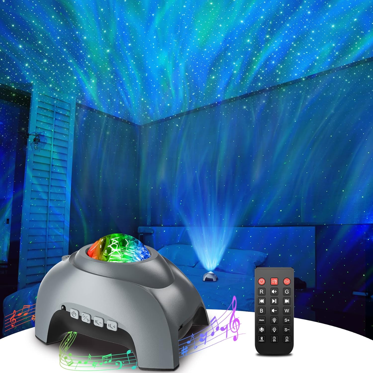 Rossetta Galaxy Projector, Star Projector LED Lights for Bedroom, White Noise Au...