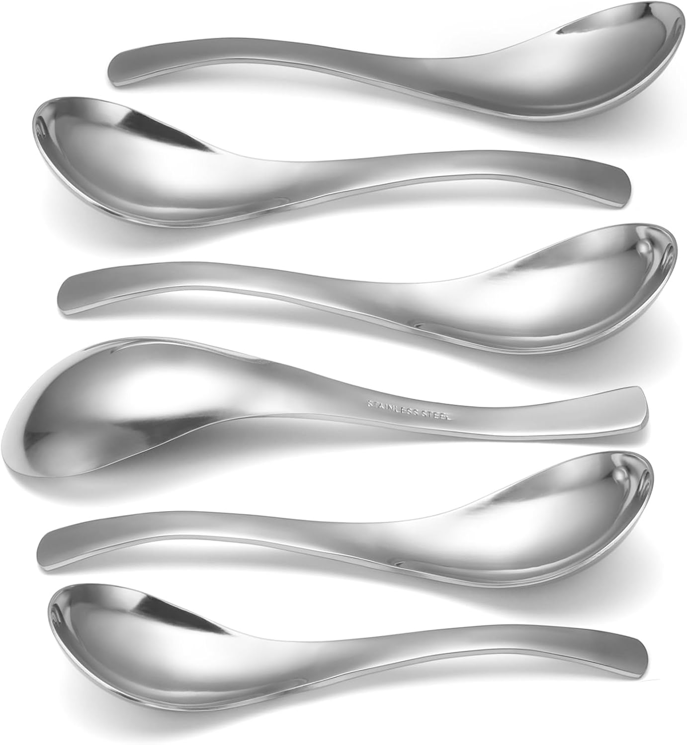 HIWARE Thick Heavy-weight Soup Spoons, High Grade Stainless Steel Soup Spoons, T...