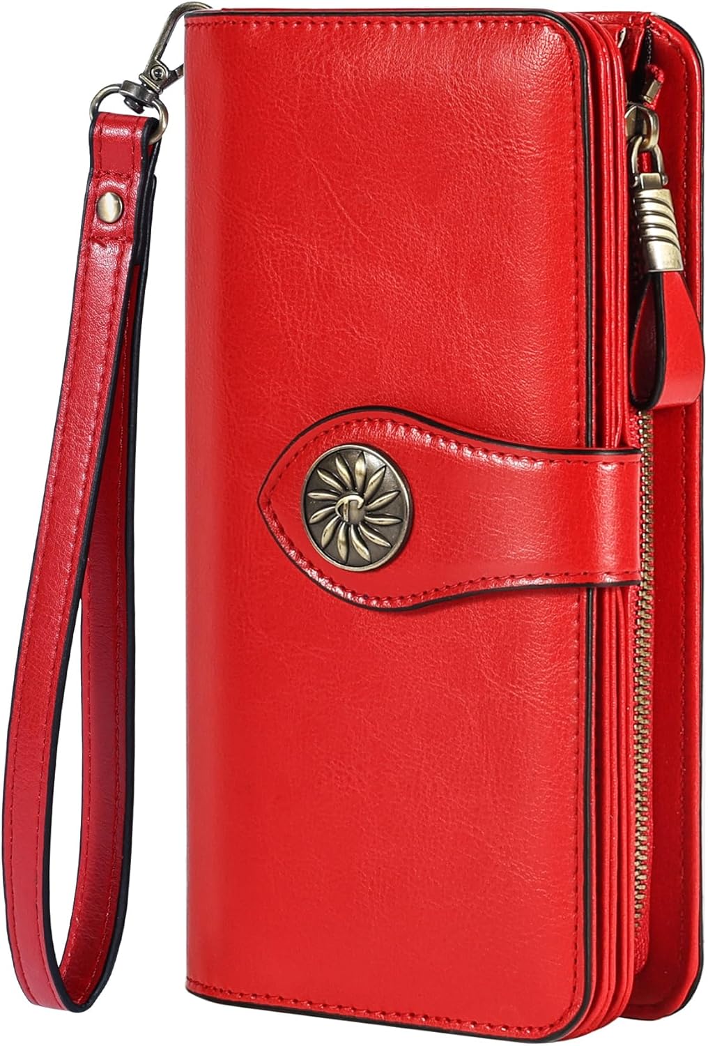 Travelambo Women's Wallet RFID Blocking Credit Card Holder Large Capacity Wristl...