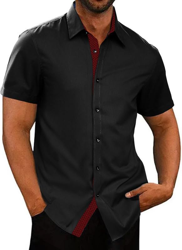 JMIERR Men's Casual Shirt, Special Button Down Shirt with Wrinkle-Free Design, I...
