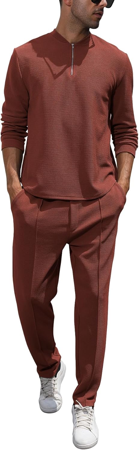 FZNHQL Fashion Men's Tracksuits 2 Piece Casual Athletic Jogging Outfits Short/Lo...