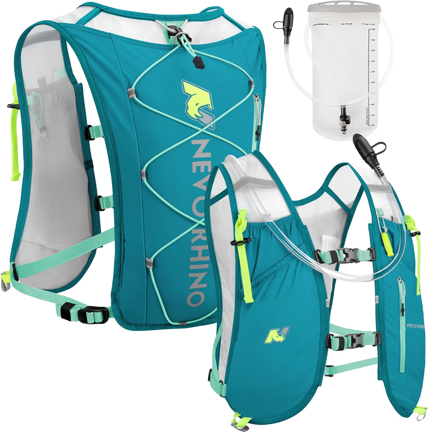 N NEVO RHINO Hydration Running Vest, Running Hydration Vest with 1.5L Water Blad...
