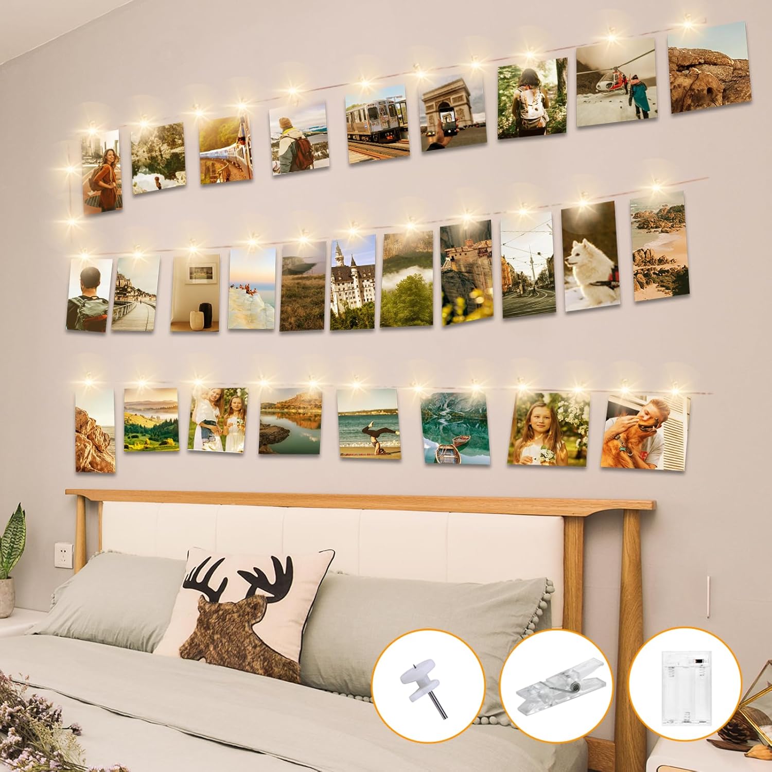 Kolpop [2 Pack/50 LED Photo Clip String Lights, 5M Fairy Lights Battery Powered...